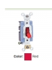 Leviton 1201-PLR - 15 Amp - 120 Volt - Toggle Pilot Light - Illuminated ON - Req. Neutral Single-Pole AC Quiet Switch - Red